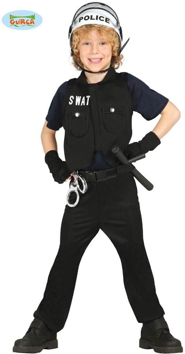 Politie & Detective Kostuum | S.w.a.t. Arrestatieteam Politie | Jongen | 10 - 12 jaar | Carnaval kostuum | Verkleedkleding